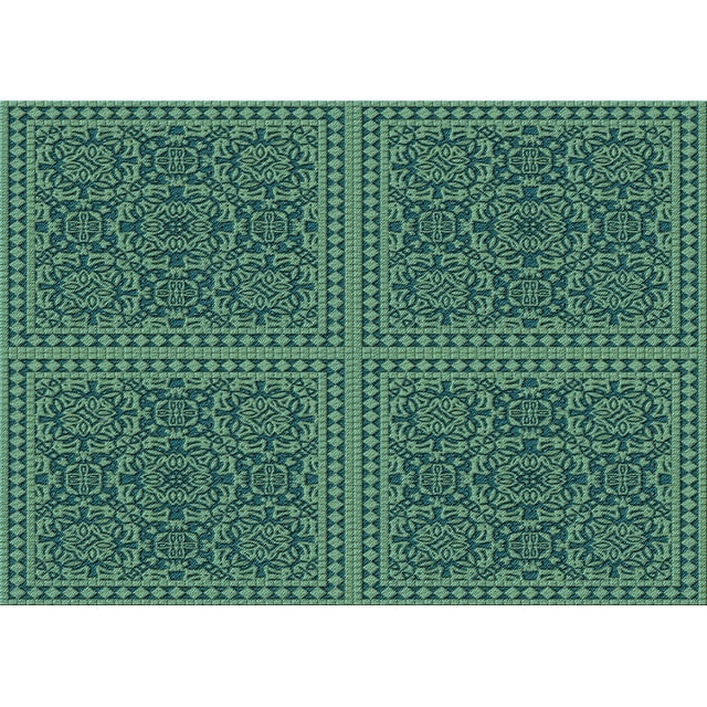 Ahgly Company Machine Washable Indoor Rectangle Transitional Mint Green Area Rugs, 8' x 12'
