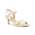 thumbnail image 1 of BLISSFUL STEP Sandales pour Femmes à Petit Talon, Bout Ouvert, Brides Croisées, Bride de Cheville Ajustable, Beige 9.5, 1 of 8