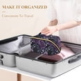 thumbnail image 3 of FORMRS Makeup Bag Travel Cosmetic Organizer for Women Fold Flat Zipper Pouch with Handle, Roses and Pearls, 3 of 8
