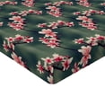 thumbnail image 4 of Ambesonne Asian Fitted Sheet, Cherry Blossom Japan Aura Art, Queen Size, Dark Cadet Blue and Pink, 4 of 5