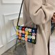 thumbnail image 3 of Puff Flower Purse Bag Hand Straw Wool Woven Crossbody Shoulder Bag (Negro) Likrtyny multifunción de oficina, 3 of 9