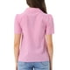 thumbnail image 3 of INSPIRAR CHIC Blusa de cuadros vintage de verano para mujer con mangas abullonadas XS Rosa Blanco, 3 of 6