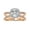 Rose Gold, variant on Halo Solitaire Engagement Rings for Women Center 7mm Cushion and Round Cut Lab Created Moissanite Split Shank Wedding Anniversary Ring in 10K Solid Rose Gold Size-5