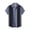 Blue, variant on Mens Shirts Summer Stripe Classic Business Work Dress Casual Lapel Button Short Sleeve Black Shirt L