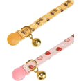 thumbnail image 5 of Soft Corduroy Cat Collar, Plaid Pattern, with Bell and Bowtie, Safety Breakaway Clasp, Adjustable for Kitten and Cats 1/2Pack, 5 of 6