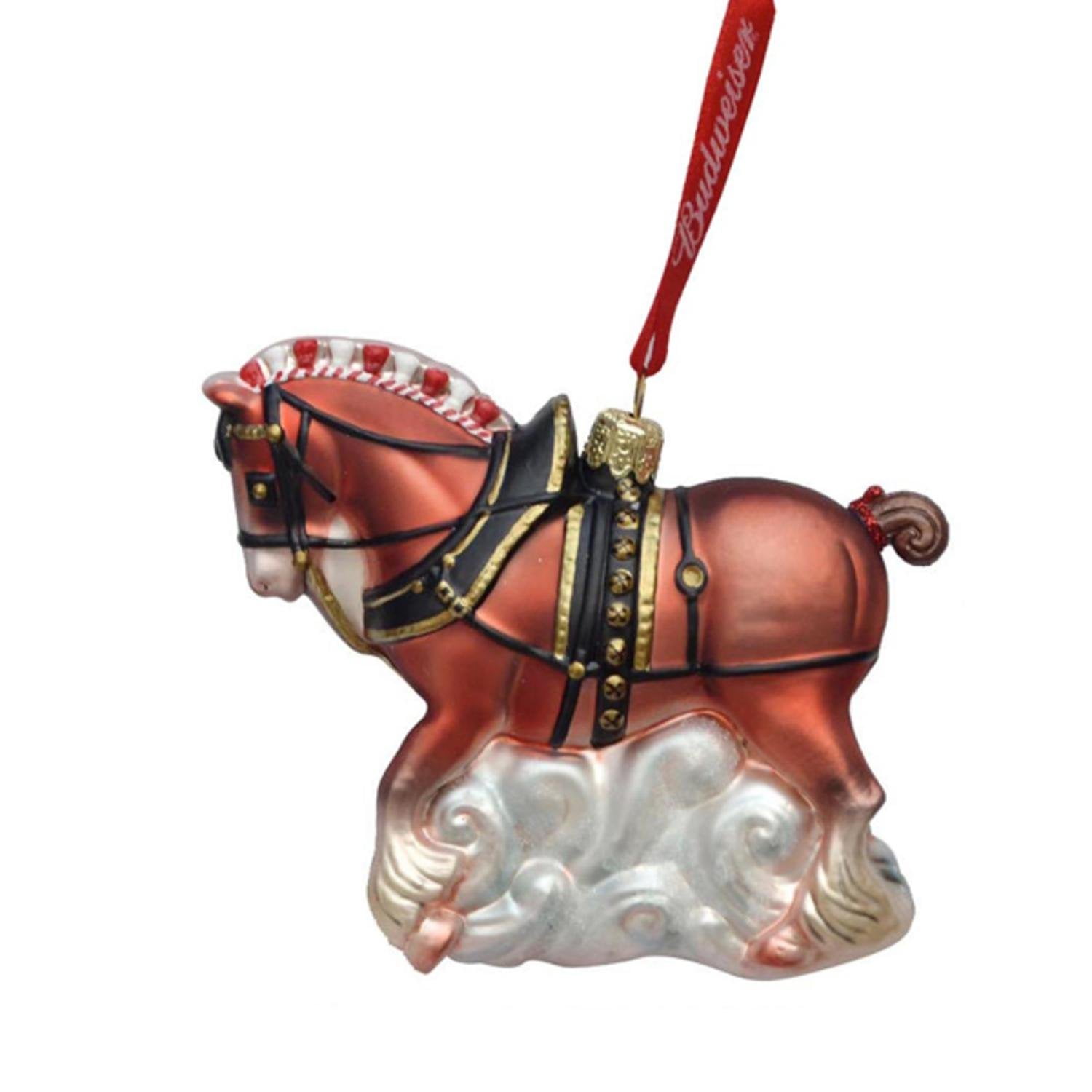 4 25 Budweiser Glass Clydesdale Horse Decorative Christmas Ornament Great Gift Idea By Kurt Adler Ship From Us Walmart Com Walmart Com