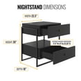thumbnail image 4 of Boyd Sleep Pesaro Modern Two Drawer Nightstand with USB Charging Ports, Metal Frame, Black Storage Table for Bedroom, 4 of 6