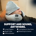 thumbnail image 3 of Bluetooth Music Semicircular Neck Pillow with Hood Wireless Bluetooth Speaker Suitable Airplane,Car,Office,and Outdoor Camping for Sleeping, Resting The Best Travel Essentials. (Light Gray), 3 of 4