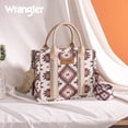 thumbnail image 3 of Wrangler Women's Boho Aztec Tote Bag - Stylish Shoulder Purse with Top Handle Satchel Design, Tan, 3 of 7