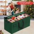 thumbnail image 5 of Holiday Cheer Premium Christmas Ornament Storage – Christmas Storage Container with Dividers Perfect for Holiday Decorations– Fits 128 Holiday Ornaments – Tear (Green), 5 of 6