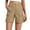 Khaki, variant on Abomasnow Bermuda Cargo Shorts for Women Knee Length 6 Pockets Elastic Waist Long Shorts for Summer Casual