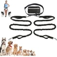thumbnail image 1 of Upliftjoys Dog Leash, 5.5 Ft Hands Free Dog Leash with Zipper Pouch, Dual Padded Handles Waist Leashes for Dogs Walking, Retractable Dogs Leashes for Small＆Large Dogs (Black, Double Rope), 1 of 8