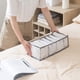 thumbnail image 2 of Organizador de almacenamiento de armario de 4 piezas, caja de almacenamiento con compartimentos para vaqueros, cajón plegable, organizador de ropa de malla, color blanco, 2 of 6
