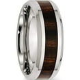 thumbnail image 4 of Stainless Steel Polished Black Koa Wood Inlay Enameled 8mm Band (Size 8) Made In China sr404-8, 4 of 5