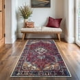 thumbnail image 4 of GLN Rugs Narman - Indoor, Machine Washable Area Rug 2'6"x6'6" Turkish Burgundy Home Carpet, All Ages, 4 of 8