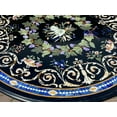 thumbnail image 2 of Handcrafted Pietra Dura Dining Room Table - Unique 4-Seater Round Mosaic River Table-72 Inch, 2 of 5