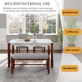 thumbnail image 5 of Harper & Bright Designs Wood Dining Set with Bench for 4, Rectangle Kitchen Table with Marble Veneer Tabletop, 2 Upholstered Chairs for Dining Room, Gray, 5 of 16