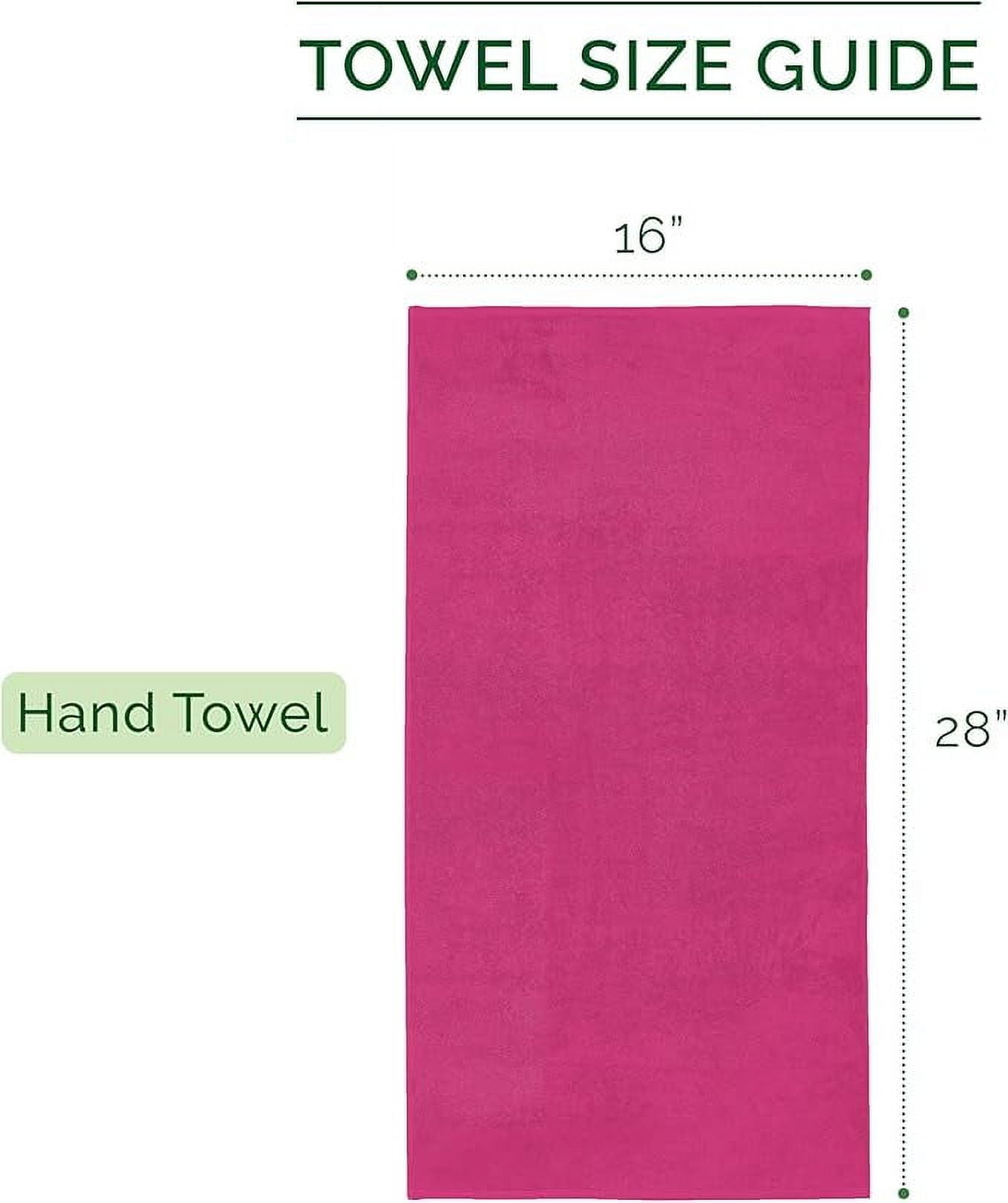 Elegant Comfort 4-Pack Hand Towels Set - Three Line Popcorn Design, Hotel Quality, 16 x 28 Inches, 100% Turkish Cotton, Soft, Quick-Drying, Highly Absorbent - Hot Pink