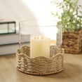 thumbnail image 2 of Mainstays by Becky G. & Alejandra 6.7" Scalloped Woven Glass Hurricane Pillar Candle Holder, 2 of 6