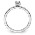 thumbnail image 2 of Sterling Silver Rhodium Plated Polished Diamond Square Shape Ring, 2 of 6