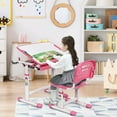 Gymax Height Adjustable Children's Desk Chair Set Multifunctional Study