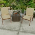 thumbnail image 2 of Jordan Manufacturing 44" x 21" Antique Beige Solid Rectangular Outdoor Chair Cushion with Ties and Hanger Loop, 2 of 12