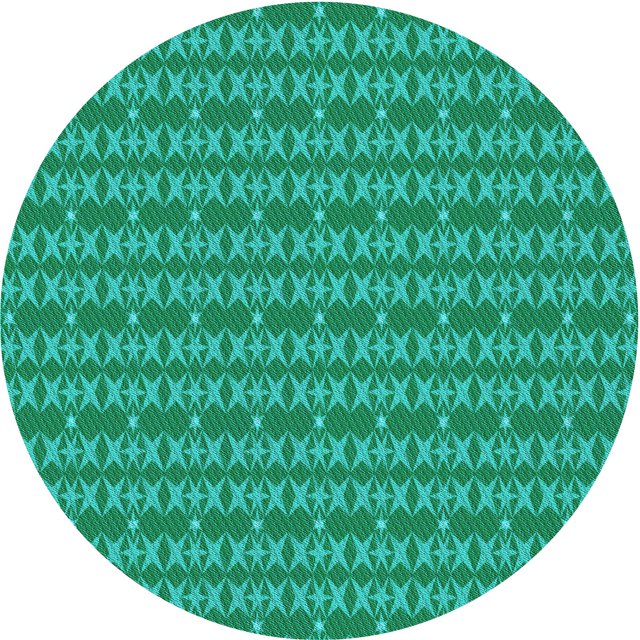 Ahgly Company Machine Washable Indoor Round Transitional Dark Turquoise Green Area Rugs, 6' Round