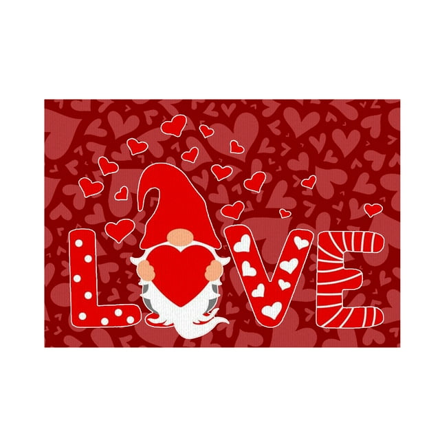 Xihbxyly Felpudo de San Valentín, Poliéster Antideslizante, Diseño de Corazón, para Uso Interior y Exterior, Ideal para Puerta Delantera y Trasera, Ideal para Baño y Sala de Estar, 40 X 60 Cm.