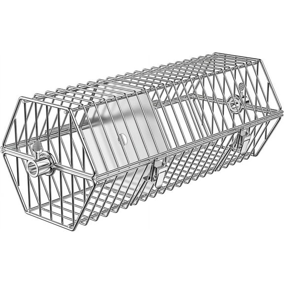 YANGLI 17 inch Stainless Steel Round Tumble Rotisserie Basket Cooking Accessory Fits for Most Grills