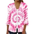thumbnail image 2 of Sakmal Long Sleeve Sleeve Coats for Women Plus Size Casual Pink Lightweight Tie Dye Cardigan Loose Fit Jackets for Girls, 2 of 5