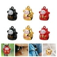thumbnail image 3 of 1 Set 6Pcs Fortune Cat Shape Bells Pet Bells DIY Supplies (Assorted Color), 3 of 6