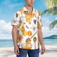 thumbnail image 3 of Sikiie Honey Bee Set Print Men's Hawaiian Shirt, Summer Beach Button Pocket Short Sleeve T-Shirt,Large, 3 of 7