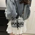 thumbnail image 6 of FENOHREFE Women Bucket Bag Ethnic Styles Shoulder Bag Fashion Drawstring Crossbody Bag Female Messengers Bag Shopping Dating Bag, 6 of 8