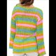 thumbnail image 3 of Traje de Baño de Crochet A Rayas para Mujer, Top de Playa con Recortes Color S, 3 of 7
