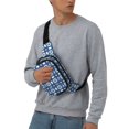 thumbnail image 4 of Lafuoo Vintage Blue Pattern Square Double Layer Waist Bag, Adjustable Buckle Bag Accessories for Men and Women-One Size, 4 of 7