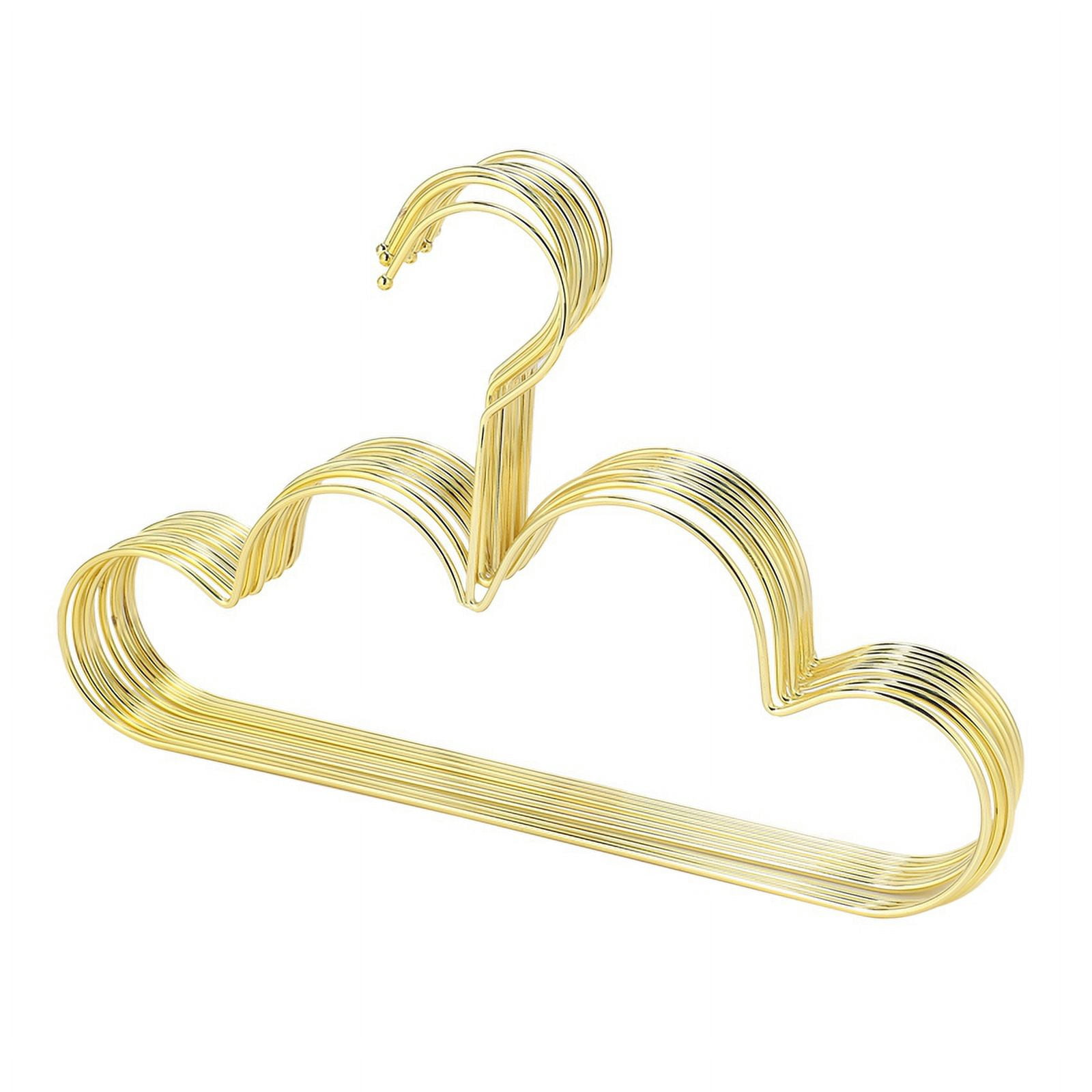 30Pcs Hangers Non Slip Metal Toddlers Clothes Hanger Golden Kids Cloud Shape Coat Hanger Clothing Storage Organizer Rack