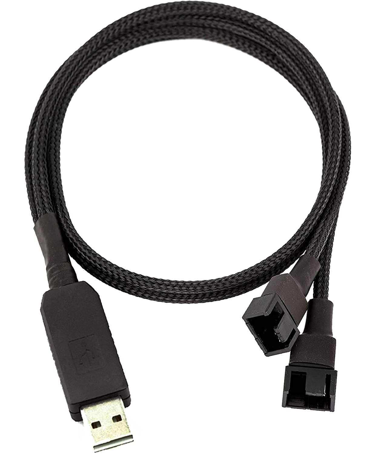 USB to Dual 4 or Pin PC Fan Sleeved Power Adapter Cable 25 Inches - Walmart.com