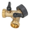 thumbnail image 1 of Hose Splitter, Plastic Handle 2 Way Ball Valve Brass Easy Control  For Watering, 1 of 8