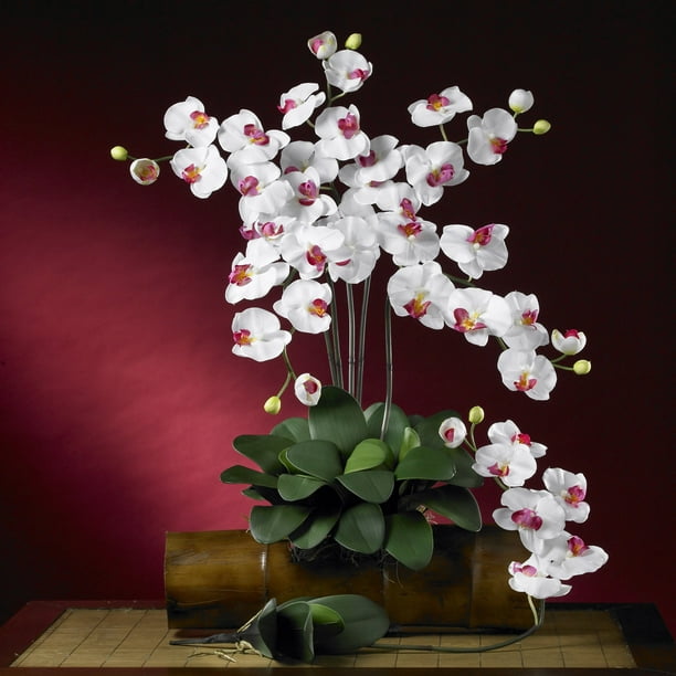 5 Orchidées Artificielles Rouges
