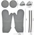 thumbnail image 2 of Extra Long Oven Mitts and Pot Holders Set - Heat Resistant Silicone Oven Mitts, Mini Oven Gloves, Hot Pads Potholders and Silicone Oven Shelf Rack Guard Protector - for Kitchen Baking Cooking, 8 Pack, 2 of 7