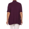 thumbnail image 4 of Women's Plus Size Short Sleeves Draped Open Front Casual Solid Cardigan, 4 of 6