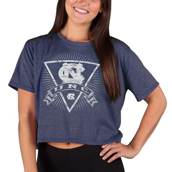 Women's Concepts Sport Navy North Carolina Tar Heels Quest Knit Crop Top