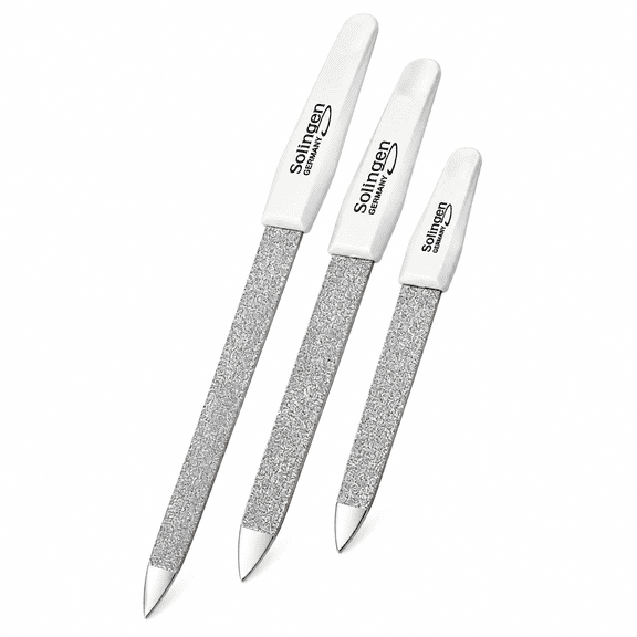 S SMI Comfort Grip Coarse Grit Saphire Nail File Value Pack with 2 Nail Files, White, 3 Pieces