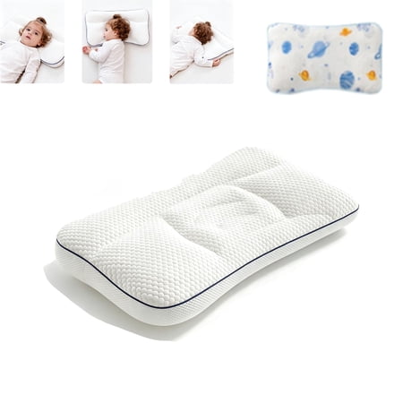 Kids Pillow, Machine Washable Kids Sleep Pillow with Dual-Sided Cooling & Breathable Cover, 50% Larger Ergonomic Pillow for Bedtime, Nap Time, Year-Round Comfort