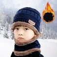 thumbnail image 5 of MSJUHEG Hats For Men Beanie Boys And Scarf Hat Three Piece Girls Knit Baby Windproof Warm Thicken Cap Gloves Winter Hats Bomber Hats Navy One Size, 5 of 5