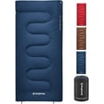 thumbnail image 2 of KingCamp Cotton Flannel Adult Sleeping Bag Rectangular Navy XL Sleep Bags for Camping Hiking,8℉ - 44℉ One Person Sleeping Bag, 74.8"X 33", 2 of 7