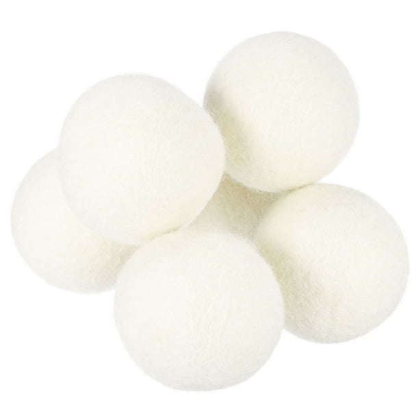 Uxcell 6 Paquetes de Pelotas de Secadora, Pelotas de Secadora de Lana de 2 Pulgadas para Ropa, Blancas