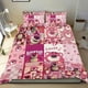 thumbnail image 1 of Oso de Fresa Lotso Conjunto de sábanas temático, trío de piezas, cómodo y amigable con la piel, diseño único, regalo de decoración para el hogar para familiares, amigos y fans,140cm *210cm, 1 of 6