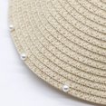 thumbnail image 4 of Pxiakgy Sun Visors for Women Sun Hat Pearl Sun Visor Wide Brim Straw Sun Visor Hat Summer Uv Protection Beach Sun Cap Ponytail Beach Hat Pearl Hollow Sunhat Headband Hat Woven Caps Beige, 4 of 5