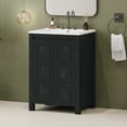 thumbnail image 2 of Euroco Bathroom Vanity with Ceramic Sink, Soft-Close Doors, and Adjustable Storage Shelf, Vintage Wood Cabinet for Small Bathrooms, 2 of 9